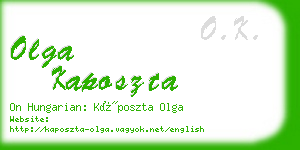 olga kaposzta business card